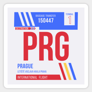 Prague (PRG) Airport Code Baggage Tag Magnet